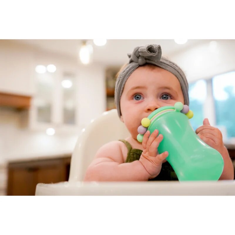 Melii Abacus Straw Sippy Cup hrnek s brčkem Mint 1 ks