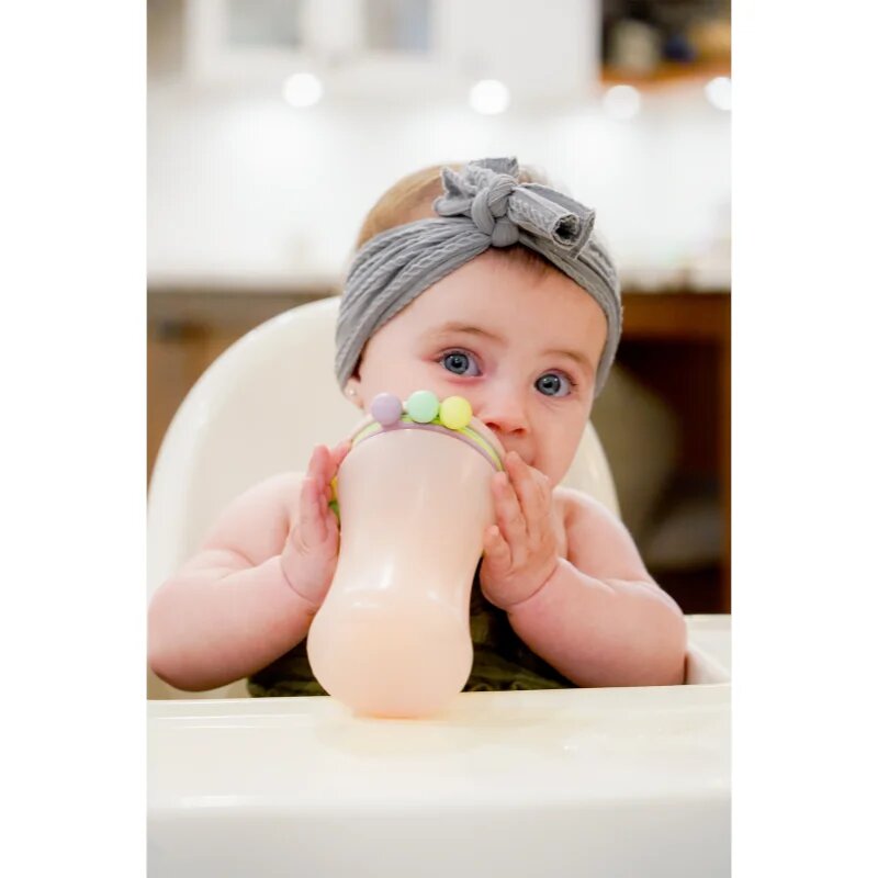 Melii Abacus Straw Sippy Cup hrnek s brčkem Pink 1 ks