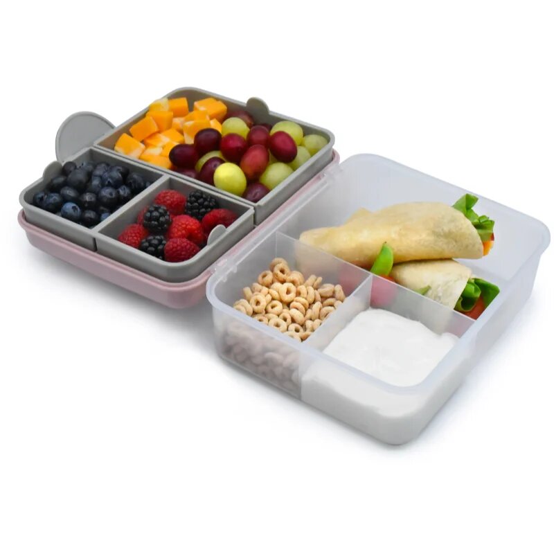 Melii Bento Box svačinový box Pink Purple Gray 1446 ml