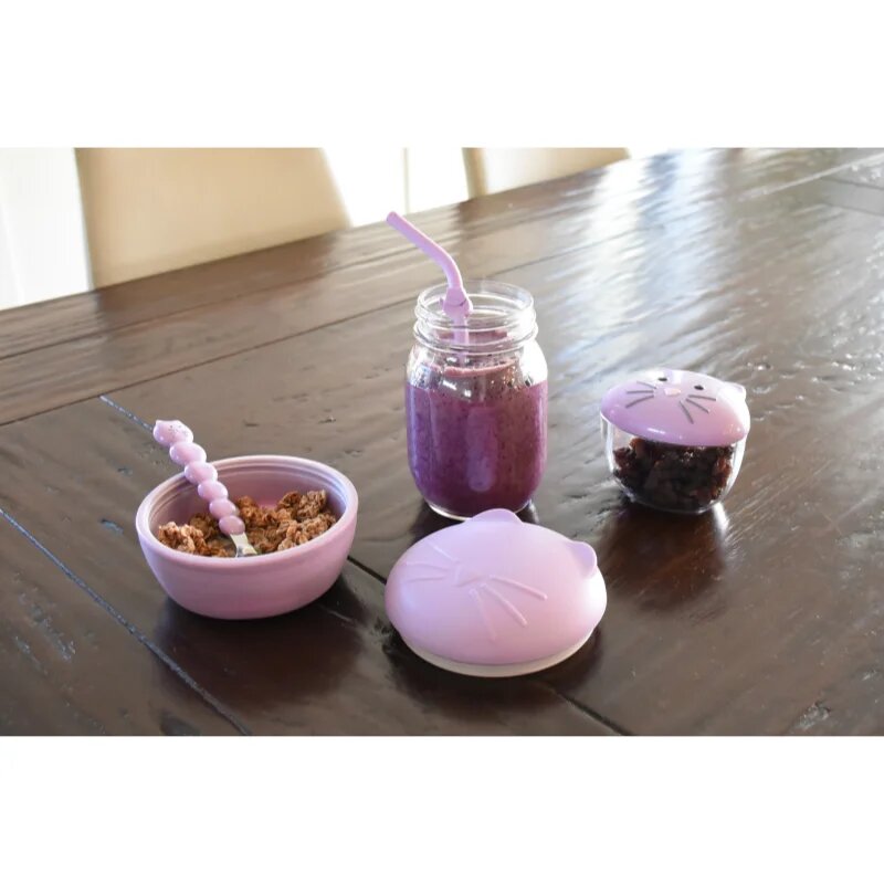 Melii Silicone Bowl with Lid svačinový box Cat 350 ml