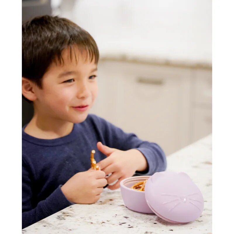 Melii Silicone Bowl with Lid svačinový box Cat 350 ml