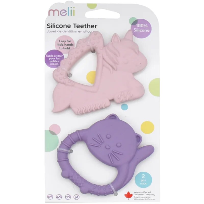 Melii Teethers kousátko Unicorn & Cat 2 ks