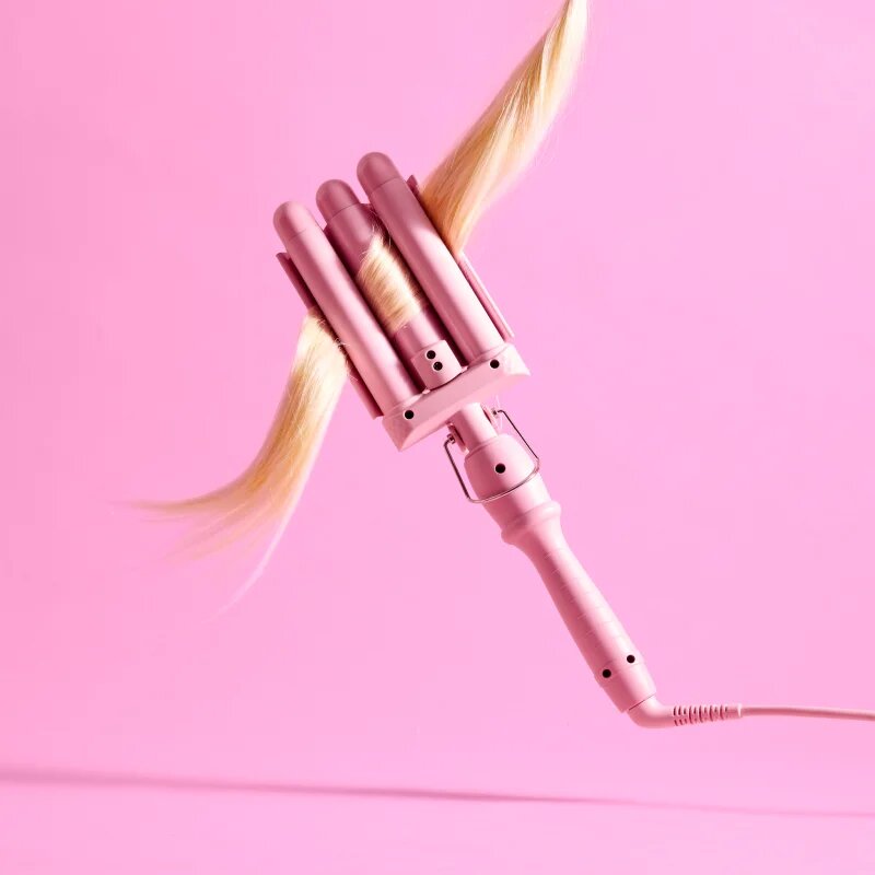 Mermade Mini Waver 25 mm trojkulma na vlasy Pink 1 ks