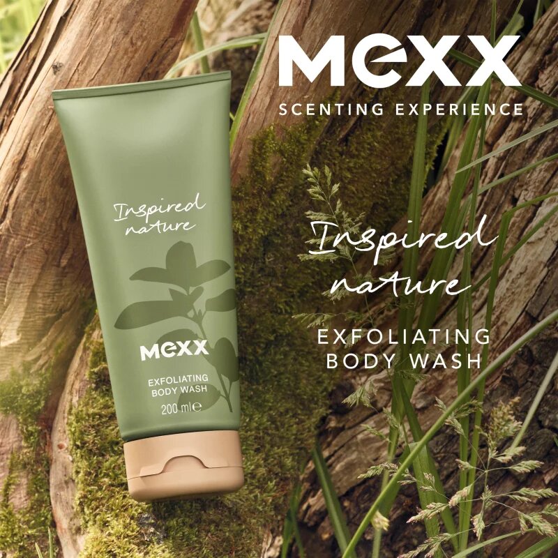 Mexx Inspired Nature exfoliační sprchový gel s parfemací 200 ml
