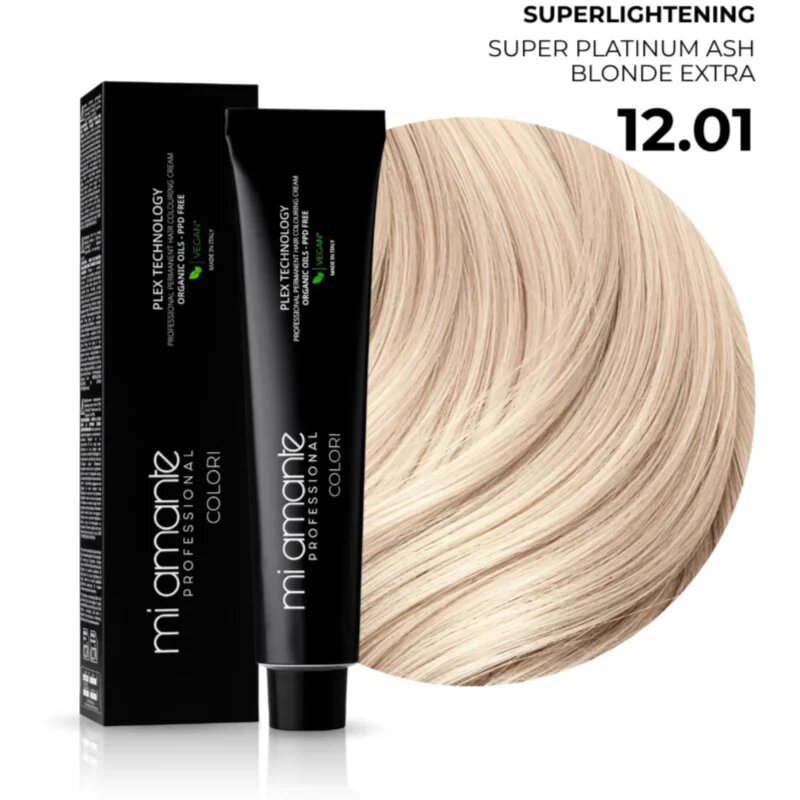Mi Amante Professional Colori permanentní barva na vlasy Super Platinum Ash Blonde Extra 1201 100 ml