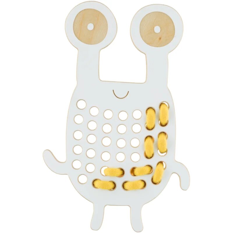 Milin Big Wooden Lacing Toy Crab Goggly aktivity hračka 20 cm x 13 cm x 07 cm 1 ks