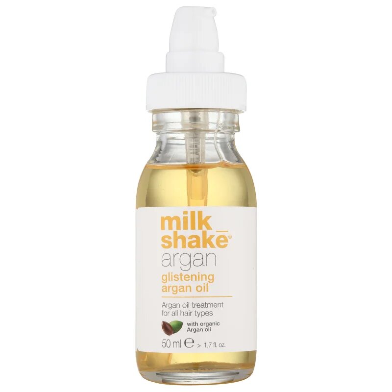 milk_shake® Argan Glistening Oil olejová péče s arganovým olejem pro všechny typy vlasů 50 ml