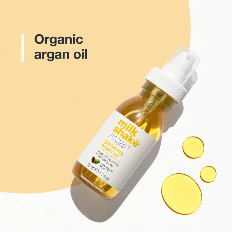 milk_shake® Argan Glistening Oil olejová péče s arganovým olejem pro všechny typy vlasů 50 ml