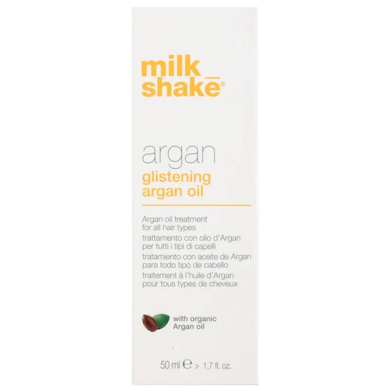 milk_shake® Argan Glistening Oil olejová péče s arganovým olejem pro všechny typy vlasů 50 ml