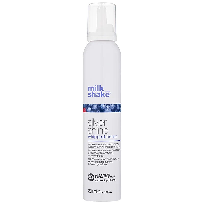 milk_shake® Silver Shine krémová pěna pro blond vlasy neutralizující žluté tóny 200 ml