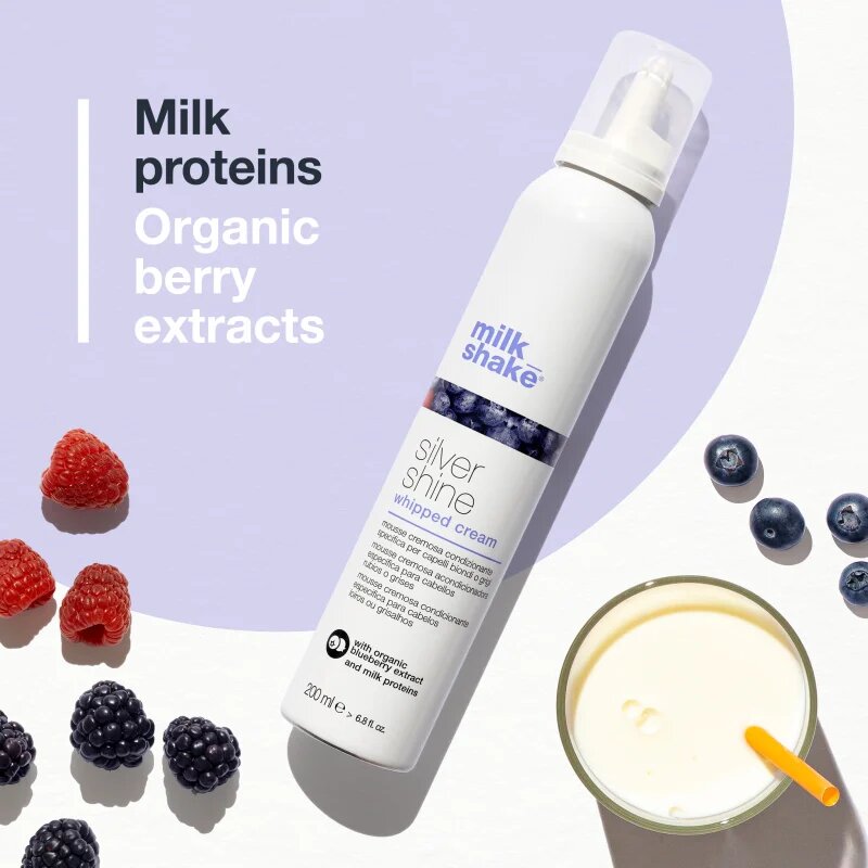 milk_shake® Silver Shine krémová pěna pro blond vlasy neutralizující žluté tóny 200 ml