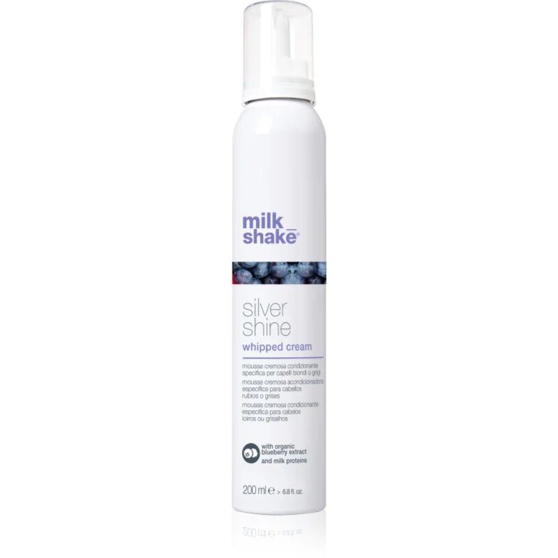 milk_shake® Silver Shine Whipped Cream pěnový kondicionér neutralizující žluté tóny 200 ml