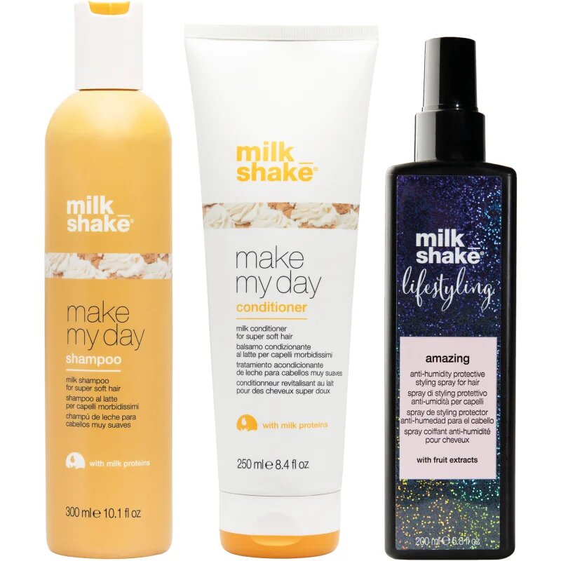 milk_shake® Three pack Amazing + Make My Day sada pro lesk a hebkost vlasů