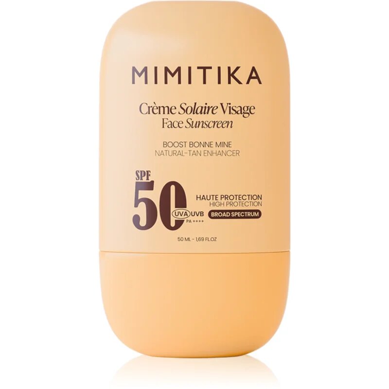Mimitika Sun Face Sunscreen SPF50 ochranný pleťový krém pro podporu opálení SPF 50 50 ml