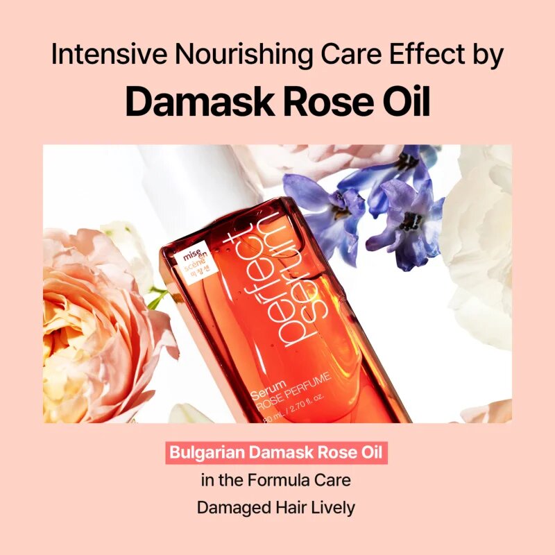 mise en scene Perfect Serum Rose Parfume obnovující vlasové sérum s vůní květin pro ženy 80 ml