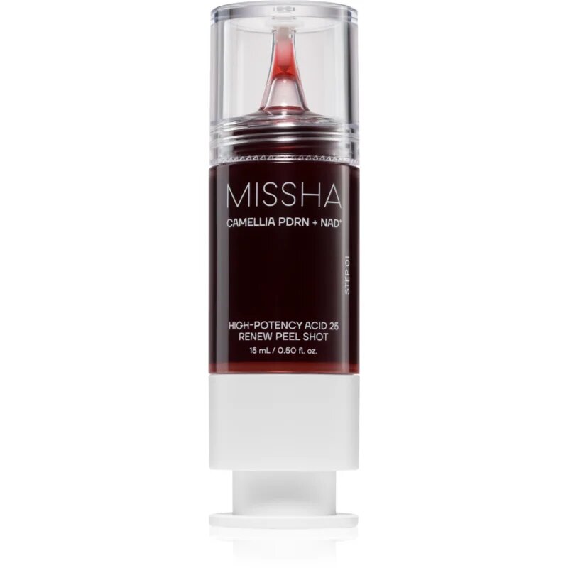 Missha Camellia PDRN NAD+ Renew Peel Shot exfoliační peelingové sérum pro rozjasnění a vyhlazení pleti 15 ml