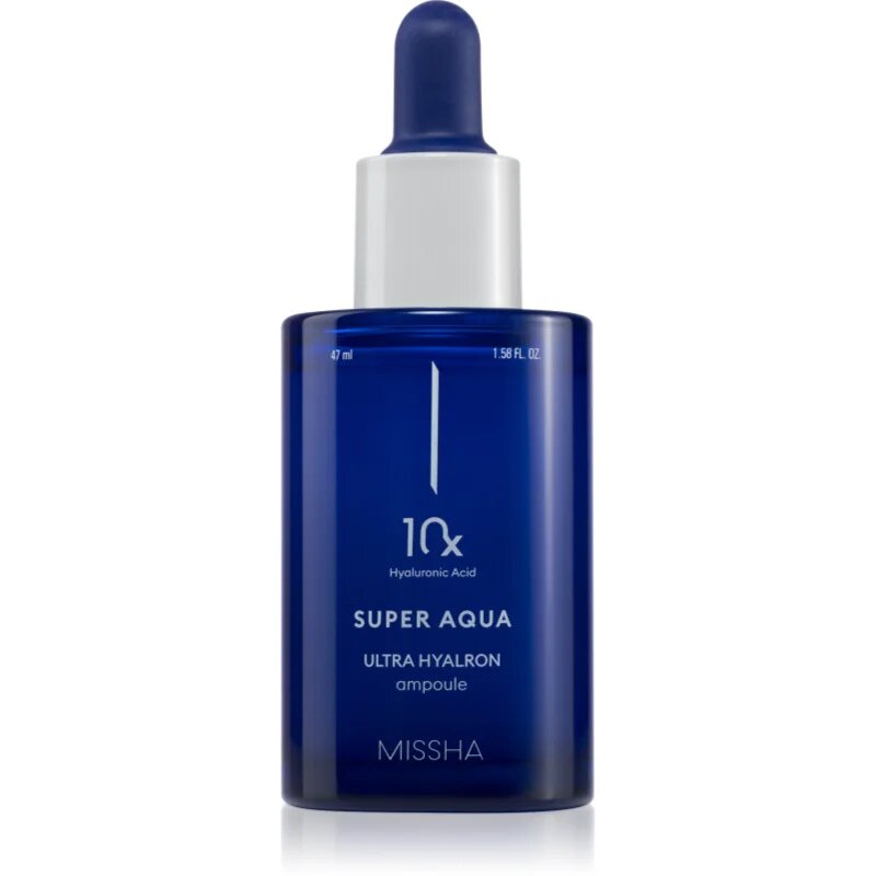 Missha Super Aqua 10x Ultra Hyalron Ampoule intenzivně hydratační pleťové sérum se zklidňujícím účinkem 47 ml