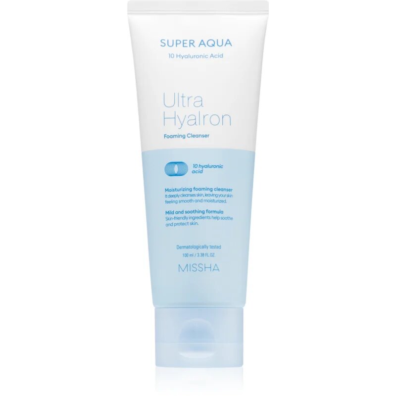 Missha Super Aqua Ultra Hyalron Firming Cleanser jemný čisticí gel pro intenzivní hydrataci pleti 100 ml