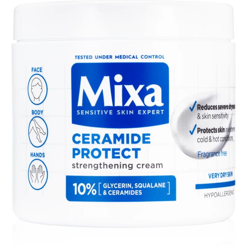 MIXA Ceramide Protect regenerační tělový krém pro citlivou pokožku 400 ml
