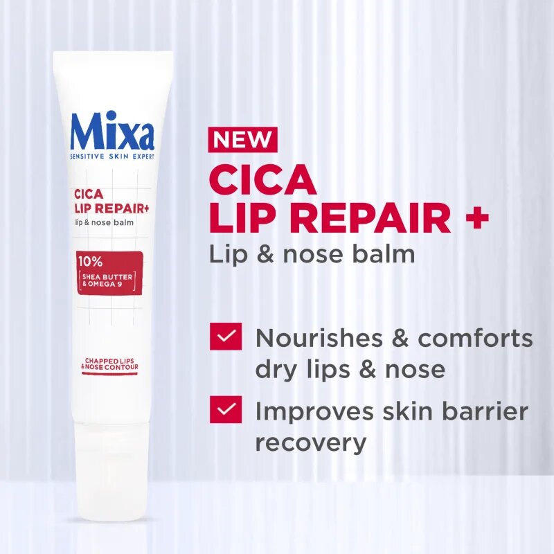 MIXA Cica Lip Repair+ intenzivní hydratační balzám na rty 10 ml
