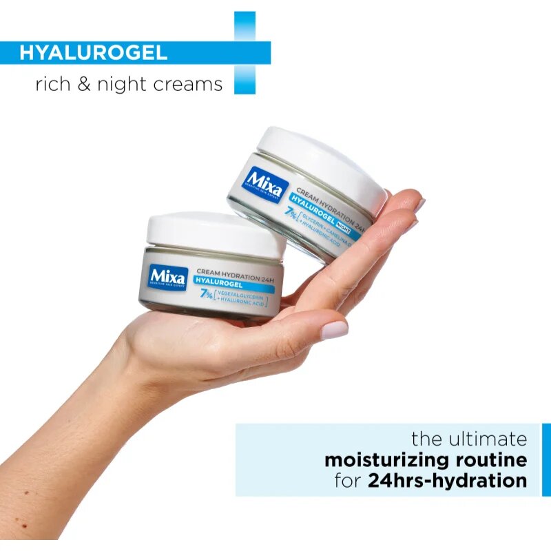 MIXA Hyalurogel denní a noční krém s kyselinou hyaluronovou 2x50 ml