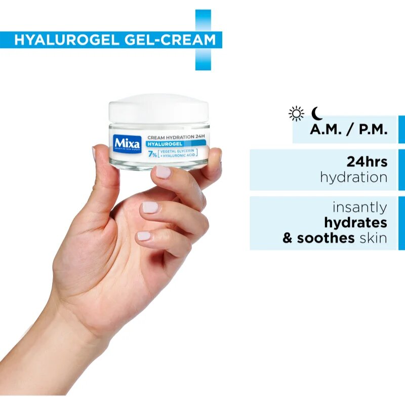 MIXA Hyalurogel denní a noční krém s kyselinou hyaluronovou 2x50 ml