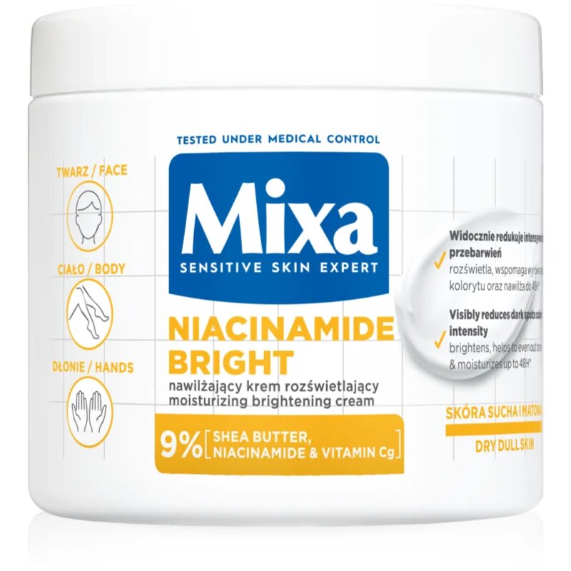 MIXA Niacinamide Bright intenzivní hydratační krém proti tmavým skvrnám 400 ml