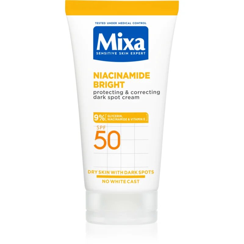 MIXA Niacinamide Bright korekční krém proti tmavým skvrnám SPF 50 50 ml
