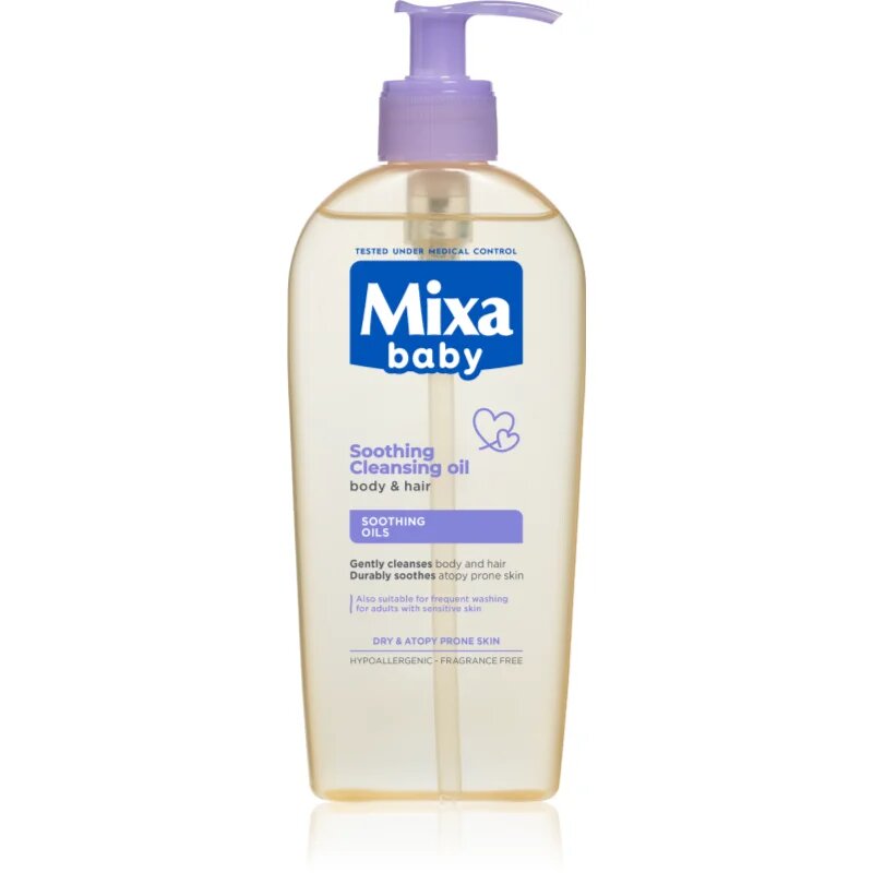 MIXA Panthenol Comfort zklidňující čisticí olej na vlasy a pokožku se sklonem k atopii 250 ml