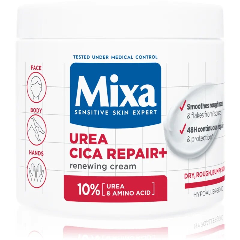 MIXA Urea Cica Repair+ regenerační tělový krém pro velmi suchou pokožku 400 ml