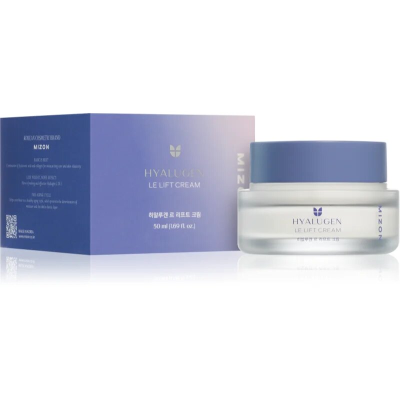 Mizon Hyalugen Le Lift Cream vyhlazující protivráskový krém pro výživu pleti a udržení její přirozené hydratace 50 ml