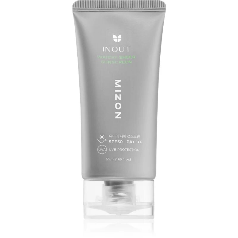 Mizon Inout Watery Sheer Sunscreen lehký ochranný krém na obličej s hydratačním účinkem SPF 50+ 50 ml