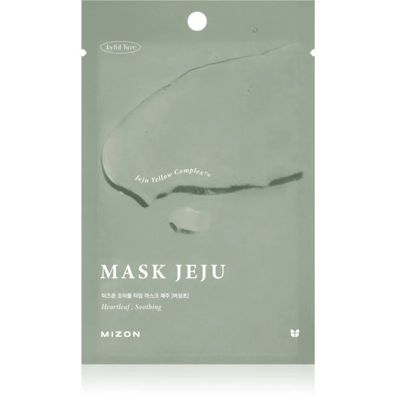 Mizon Joyful Time Jeju Heartleaf zklidňující plátýnková maska pro suchou a podrážděnou pleť 23 g