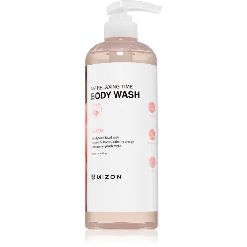 Mizon My Relaxing Time Peach hydratační sprchový gel pro zklidnění pokožky 800 ml