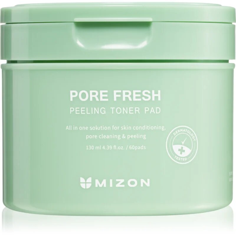 Mizon Pore Fresh oboustranné peelingové a tonizující tamponky s nízkým pH pro citlivou pleť 60 ks