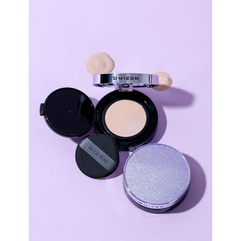 Mizon Vegan Collagen Cushion SPF38 PA++ dlouhotrvající make-up v houbičce s vysokou UV ochranou odstín #23 Natural Sand Beige 2x15 g