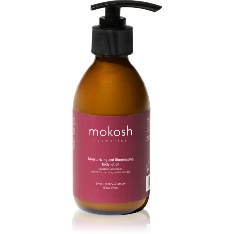 Mokosh Sweet Cherry & Amber rozjasňující tělové mléko s hydratačním účinkem 200 ml