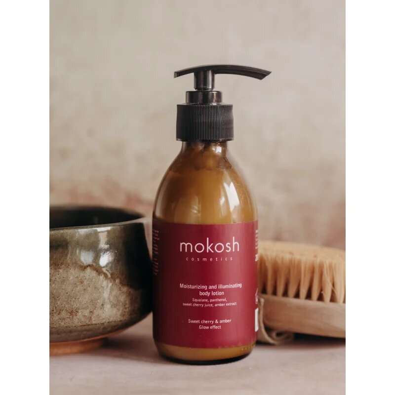 Mokosh Sweet Cherry & Amber rozjasňující tělové mléko s hydratačním účinkem 200 ml