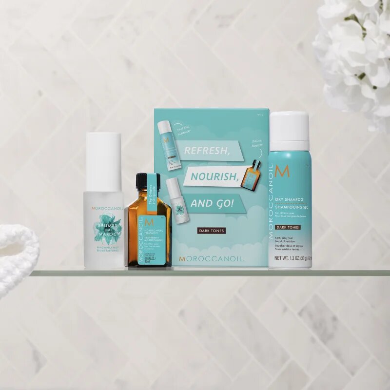 Moroccanoil Refresh Nourish and Go! (Dark Tones) sada pro tmavé vlasy pro ženy