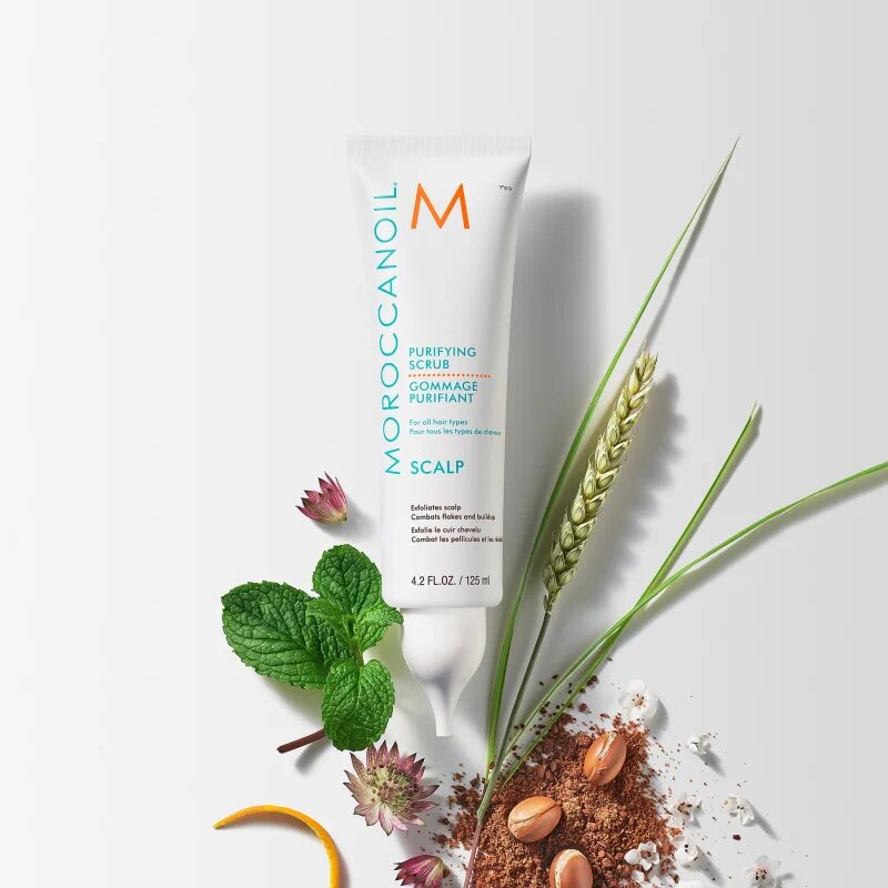 Moroccanoil Scalp Purifying Scrub jemný čisticí peeling se zklidňujícím účinkem na vlasovou pokožku 125 ml
