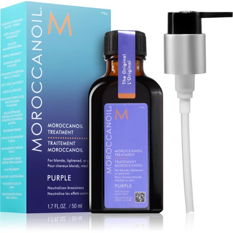 Moroccanoil Treatment Purple vyživující olej pro blond a šedivé vlasy 50 ml
