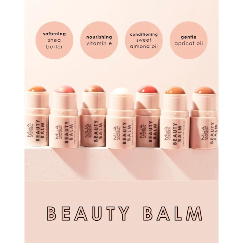 MUA Makeup Academy Beauty Balm krémový rozjasňovač v tyčince odstín Radiant Cashmere 4 g