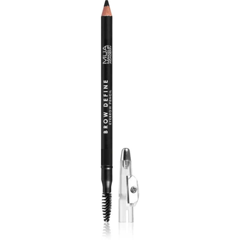 MUA Makeup Academy Brow Define dlouhotrvající tužka na obočí s kartáčkem odstín Black 12 g