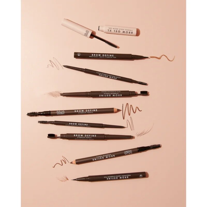 MUA Makeup Academy Brow Define dlouhotrvající tužka na obočí s kartáčkem odstín Grey 12 g