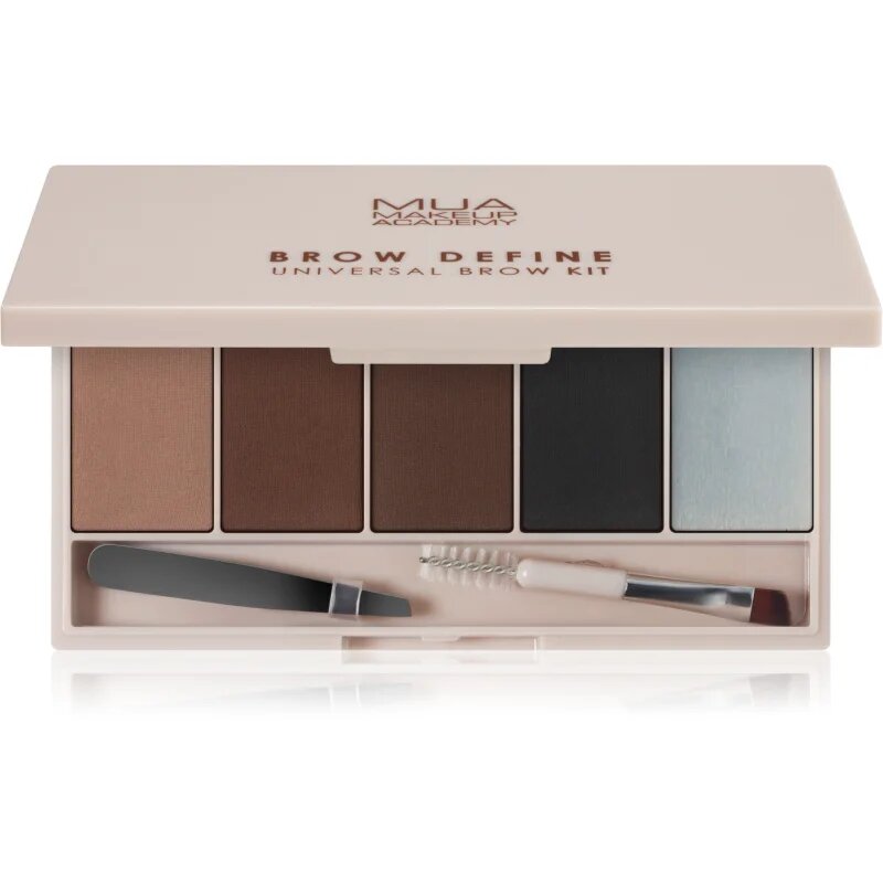 MUA Makeup Academy Brow Define paletka pudrových stínů na obočí s aplikátorem 1 ks
