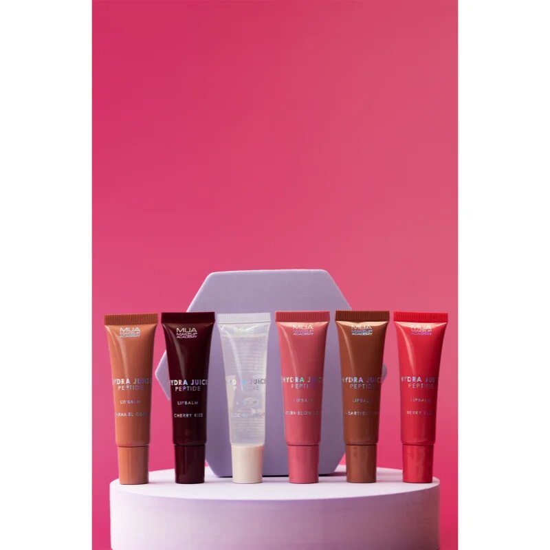 MUA Makeup Academy Hydra Juice Peptide Lip Balm hydratační balzám na rty pro lesk vůně Mocha Muse 10 ml