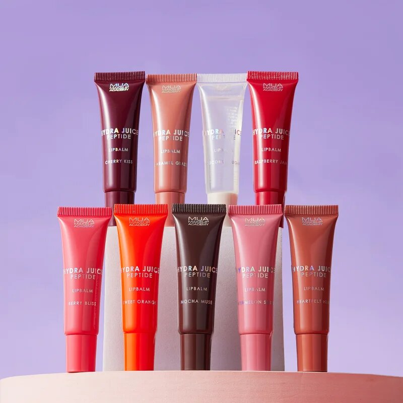 MUA Makeup Academy Hydra Juice Peptide Lip Balm hydratační balzám na rty pro lesk vůně Mocha Muse 10 ml