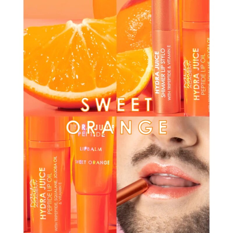 MUA Makeup Academy Hydra Juice Peptide Lip Oil olej na rty odstín Sweet Orange 7 ml