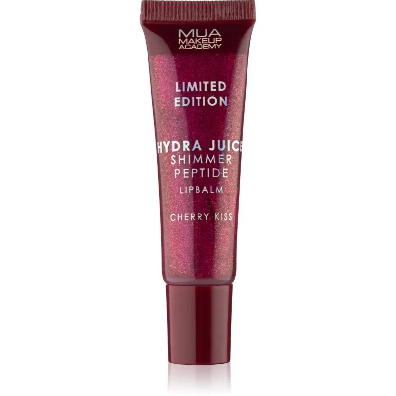 MUA Makeup Academy Hydra Juice Peptide Shimmer Lip Balm balzám na rty pro třpytivý lesk odstín Chery Kiss 10 ml