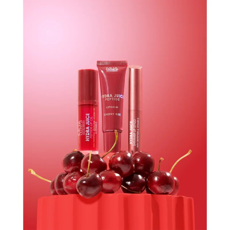 MUA Makeup Academy Hydra Juice Peptide Shimmer Lip Balm balzám na rty pro třpytivý lesk odstín Chery Kiss 10 ml